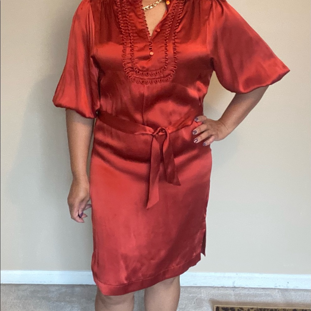 Rust Color Silk Dress